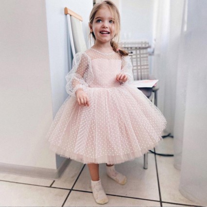 Elegant Ruffles Ball Gown Flower Girl Dresses Crystal Kids Princess For Weddings Party Pageant Gowns Vestidos de Fiesta