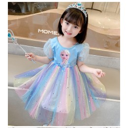 Elsa Princess Dress teenagers Spring and Autumn Clothing Children's Birthday Party Girl Cosplay Costume Dresses