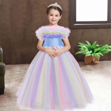 Flower Girl Unicorn Dress Wedding Baby Girl Outfits Children's Long Tutu Dresses For Girls Birthday Flower Girl Unicorn Dress Wedding Baby Girl Outfits Children's Long Tutu Dresses For Girls Birthday