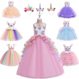 Hot Sale Beautiful Princess Children Clothing Wear Birthday Party Unicorn Horn Sequin Tutu Girl Dress For Little Girls