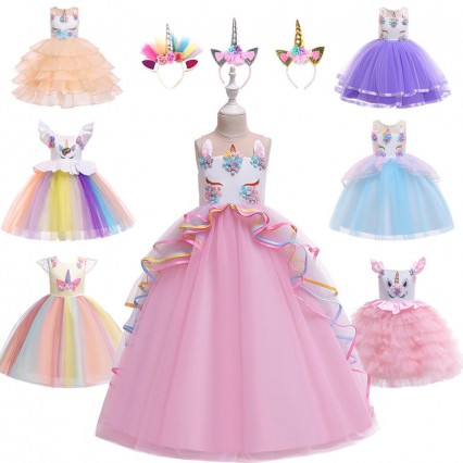 Hot Sale Beautiful Princess Children Clothing Wear Birthday Party Unicorn Horn Sequin Tutu Girl Dress For Little Girls Hot Sale Beautiful Princess Children Clothing Wear Birthday Party Unicorn Horn Sequin Tutu Girl Dress For Little Girls