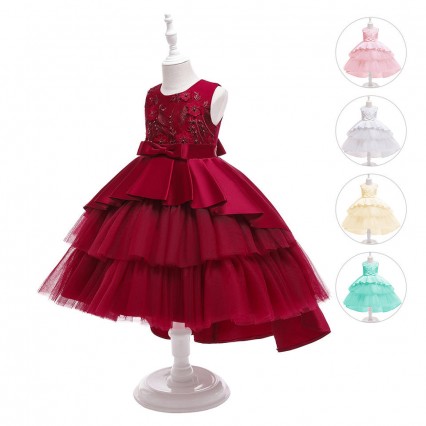 Kids Fancy Elegant Dresses for Girls Party Wedding Birthday Tutu Flower Girl Frock Ball Gown Dress