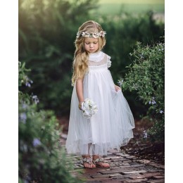 Lace Toddler baby girls dresses 2-10 Princess Tutu Tulle Party Bridesmaid Wedding Flower Girls Dress