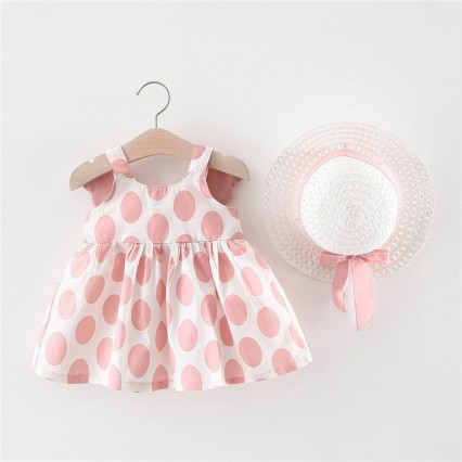 Wholesale 2pcs Baby Girl Dress Sets Newborn Sleeveless Birthday Clothes Princess Party Print Flower Dresses with Hat Wholesale 2pcs Baby Girl Dress Sets Newborn Sleeveless Birthday Clothes Princess Party Print Flower Dresses with Hat