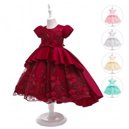 Wholesale Children's Clothing Embroidery Fancy Dresses for Girls Party Wedding Birthday Flower Girl Frock Ball Gown Dress