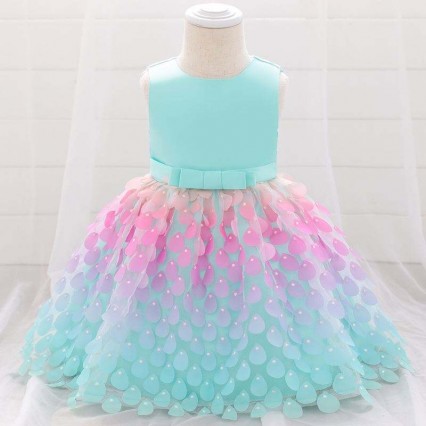 BAIGE Amazon Top Sale Mermaid Sequin Baby Dress Princess Girls Party Birthday Dresses one piece girls party dresses
