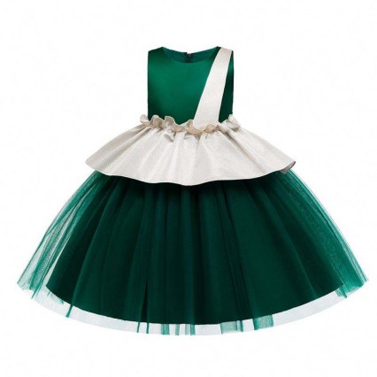 BAIGE Layered Dress Green color wedding dresses for kids children flowers dress BAIGE Layered Dress Green color wedding dresses for kids children flowers dress