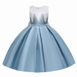 BAIGE Little Girl Birthday Party Dress Kids Embroidery Sequin Mesh Satin Dresses