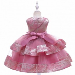 Baige New Design Flower Girl Party Dress With Mini Bag Satin Birthday Wedding Princess Dress L5216