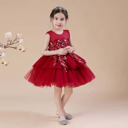 BAIGE Sleeveless Applique Cake Flower chic Dress baby dresses girl kids clothing BAIGE Sleeveless Applique Cake Flower chic Dress baby dresses girl kids clothing