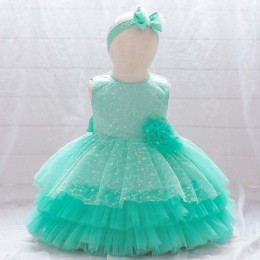 BAIGE Sleeveless New Infant Party Dresses Flower Girl Dress Baby Frock Designs 2Years L2010XZ