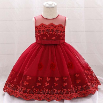 BAIGE Sleeveless Newborn Baby Girl Birthday Ball gown Flower Girl Party Dress L1922XZ