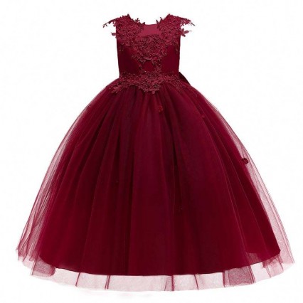 BAIGE sleeveless Princess Layers maroon white pink Tulle Flower Girls Birthday Party Dresses Flower Girl Dress BAIGE sleeveless Princess Layers maroon white pink Tulle Flower Girls Birthday Party Dresses Flower Girl Dress