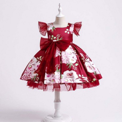 BAIGE Tulle Sleeves 3-10 years girls birthday dress sweet flower Pattern baby toddler flower girl dress BAIGE Tulle Sleeves 3-10 years girls birthday dress sweet flower Pattern baby toddler flower girl dress