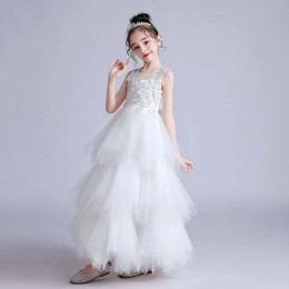 BAIGE Wholesale White Luxury Puffy Girls Wedding Party Ball Gown Formal Birthday Party Dress LP-2180