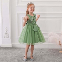 New Wedding Party Girls Dresses Fashion Puffy Birthday Cute Unique Cotton Christmas Apparel Frock L5082