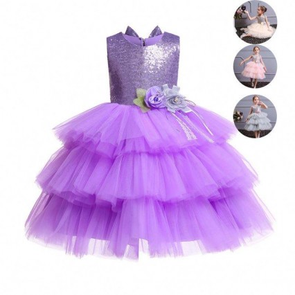 Summer new backless cake princess skirt girl bow sequin children's fashion dress costume 1729 Summer new backless cake princess skirt girl bow sequin children's fashion dress costume 1729