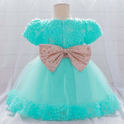 Wholesale Latest Children Birthday Baptism Dress Newborn Baby Designs With Headband L1941xz