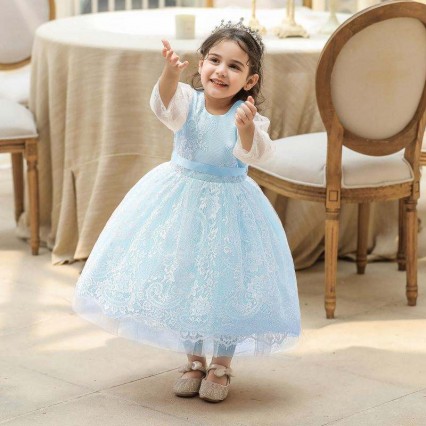 Baige Flower Kids Baby Cake Dress Children Frock Design Girl Flower Party Wear