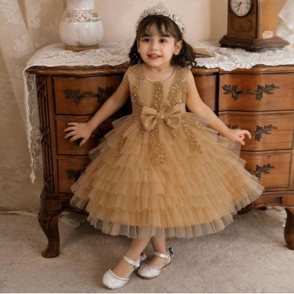 BAIGE High Quality Kids Birthday Party Dress Infant Tutu Princess Flower Girl Wedding Gown N2118