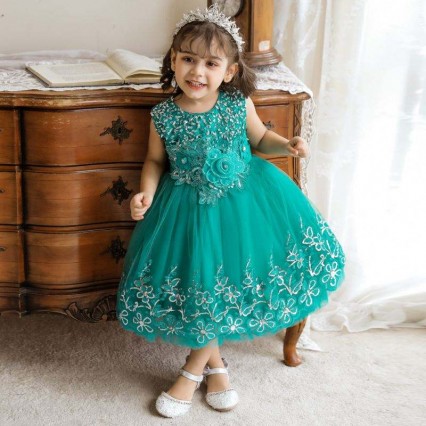 BAIGE Kids Fancy Embroidery Flower Dress 0-5 Years Old Baby Girl Children Net Frock Design Stylish Wedding Party Dress For Kids BAIGE Kids Fancy Embroidery Flower Dress 0-5 Years Old Baby Girl Children Net Frock Design Stylish Wedding Party Dress For Kids