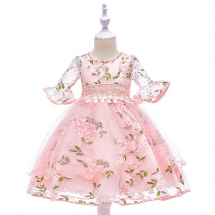 BAIGE New Model Dresses Wedding Girls Party Clothes For Children Baby Girl Frock L5015