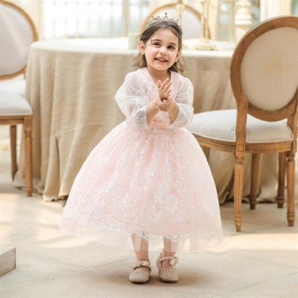 BAIGE Newborn Kids First Birthday Party Wear Dress Girls Christening Gown Baby Girl Dress 4 Years