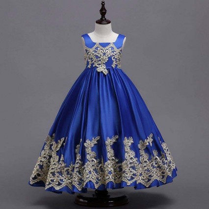 Girls evening dress flower girl dress sleeveless princess children wedding dress host performance Girls evening dress flower girl dress sleeveless princess children wedding dress host performance