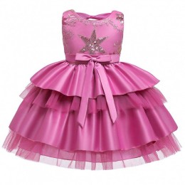 Hot selling kids clothing baby clothes flower girls cute sleeveless girl party dress L5158