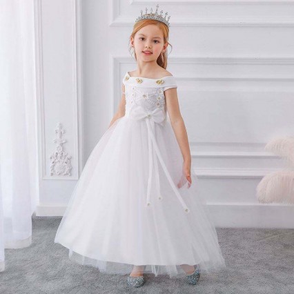 Kids Flower Girls Party Wear Frocks Birthday Dress For Girl Baby Maxi Ball Gowns Children Sleeveless Bow Long Dresses LP-232  Kids Flower Girls Party Wear Frocks Birthday Dress For Girl Baby Maxi Ball Gowns Children Sleeveless Bow Long Dresses LP-232