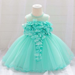New Design Children Clothes Kids Frock Design Flower Baby Girl Birthday Dress L1932XZ