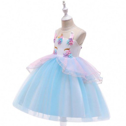 New Unicorn Evening Dress Kids Clothes Baby Party Mesh Fancy Dresses For Girl dress DJS006 New Unicorn Evening Dress Kids Clothes Baby Party Mesh Fancy Dresses For Girl dress DJS006