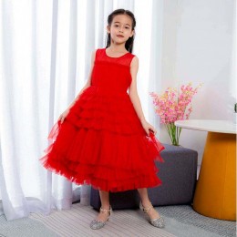 BAIGE 2021 New Factory Wholesale Lovely Kids Long Ball Gown Frock Design Wedding Party Dresses