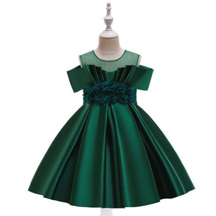 BAIGE Latest flower girl dresses one shoulders baby girls princess wedding dress with big bow  BAIGE Latest flower girl dresses one shoulders baby girls princess wedding dress with big bow