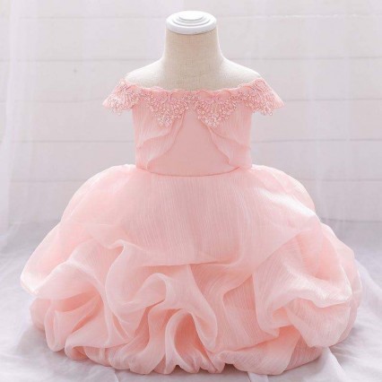 Solid Flower Applique Trailing Girl Princess Dress Kids Baby Christmas Party Wedding Bridesmaid Tulle Tutu Dresses L1961XZ Solid Flower Applique Trailing Girl Princess Dress Kids Baby Christmas Party Wedding Bridesmaid Tulle Tutu Dresses L1961XZ