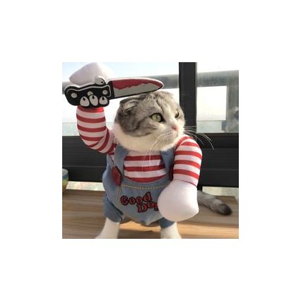 Amazon Hot Selling Halloween Christmas Funny Holding a Knife Costume Dog Cosplay Party Apparel Clothing Amazon Hot Selling Halloween Christmas Funny Holding a Knife Costume Dog Cosplay Party Apparel Clothing
