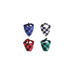 Factory Direct Adjustable Multi Color Saliva Towels Customize Print Cotton Plaid Dog Bandana