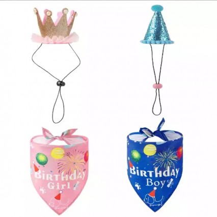 Factory Direct Multi Color Pet Bandana Adorable Birthday Dog Scarf Factory Direct Multi Color Pet Bandana Adorable Birthday Dog Scarf