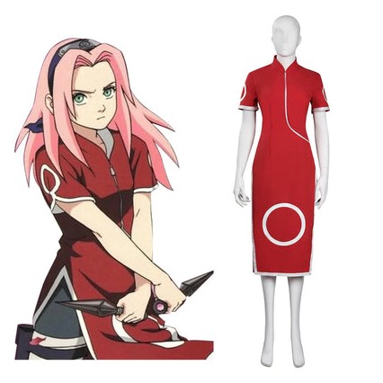 Naruto Shippuuden Sakura Haruno Cosplay Costume Outfits Halloween Carnival Suit Naruto Shippuuden Sakura Haruno Cosplay Costume Outfits Halloween Carnival Suit
