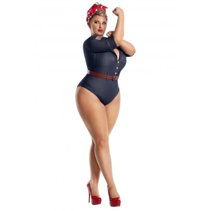 PLUS SIZE RIVETING DARLING COSTUME