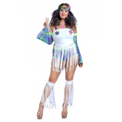 PLUS SIZE TRIPPY HIPPY COSTUME PLUS SIZE TRIPPY HIPPY COSTUME