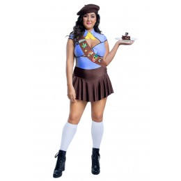 PLUS SIZE BROWNIE SCOUT COSTUME