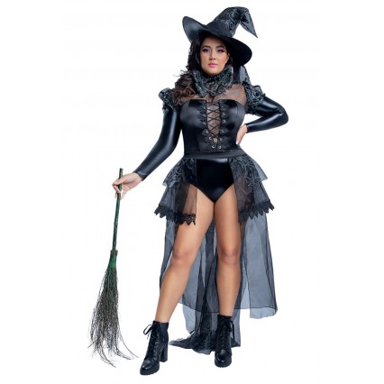 PLUS SIZE DARK WICKED WITCH COSTUME PLUS SIZE DARK WICKED WITCH COSTUME