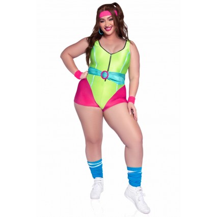 PLUS SIZE 80S WORKOUT HOTTIE COSTUME PLUS SIZE 80S WORKOUT HOTTIE COSTUME