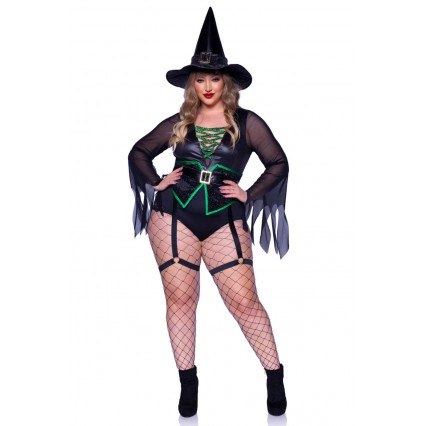 PLUS SIZE BROOMSTICK BABE COSTUME PLUS SIZE BROOMSTICK BABE COSTUME