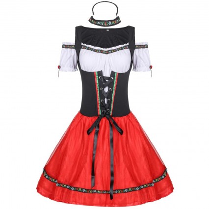 Carnival Oktoberfest Dirndl Costume Germany Beer Maid Tavern Wench Waitress Outfit Cosplay Fancy Party Dress Carnival Oktoberfest Dirndl Costume Germany Beer Maid Tavern Wench Waitress Outfit Cosplay Fancy Party Dress