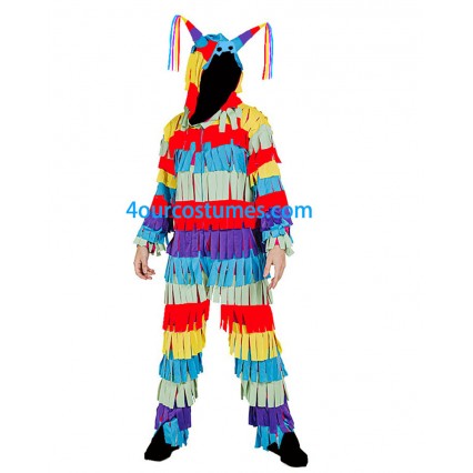 Wholesale Halloween Multicolor Pinata Costumes Jumpsuit Fancy Dress with Bright and Colorful Streamers Wholesale Halloween Multicolor Pinata Costumes Jumpsuit Fancy Dress with Bright and Colorful Streamers