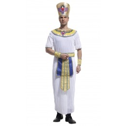 Adult White Halloween Cosplay Party Ankle-length Costume Egypt King Crossdressing Costume  Adult White Halloween Cosplay Party Ankle-length Costume Egypt King Crossdressing Costume