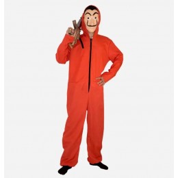 Heister Red Jumpsuits Costume Unisex Mask Coverall Halloween Party Group Couple Cosplay Full Set for Men Women Teen Adult