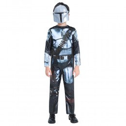 Boy SW Bounty Hunter Mandalorian Cosplay Jumpsuit Kids Halloween Carnival Party Costumes